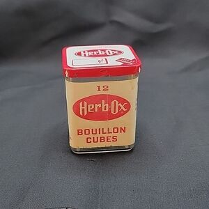 Herb Ox Bouillon Cubes Vintage Mini Plastic Box Advertising Decor Farmhouse